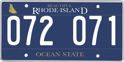 RI license plate 072071