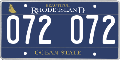 RI license plate 072072