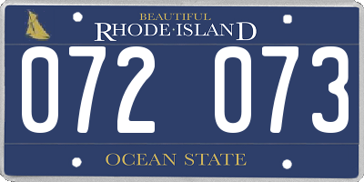 RI license plate 072073