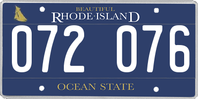RI license plate 072076