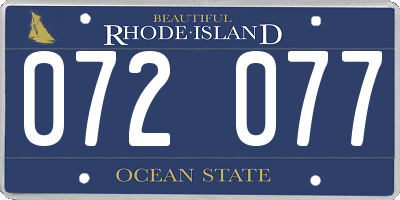 RI license plate 072077