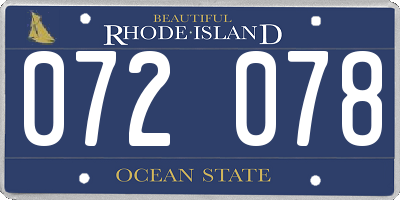 RI license plate 072078