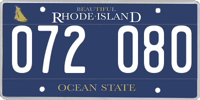 RI license plate 072080
