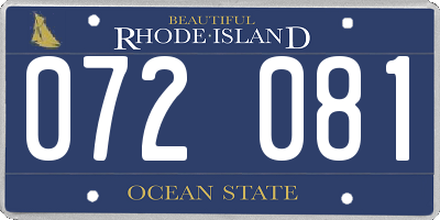 RI license plate 072081