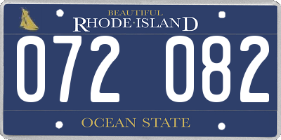 RI license plate 072082