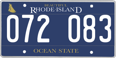 RI license plate 072083