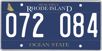 RI license plate 072084