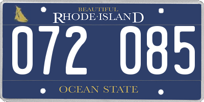 RI license plate 072085