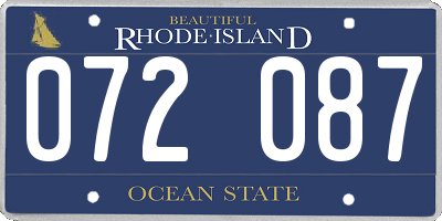 RI license plate 072087