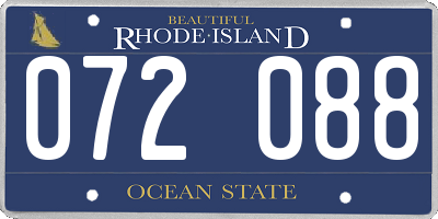 RI license plate 072088