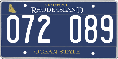 RI license plate 072089