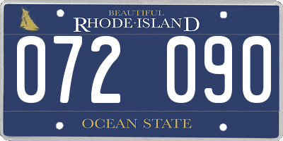 RI license plate 072090
