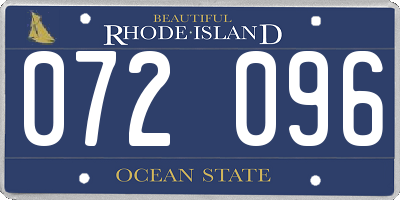 RI license plate 072096
