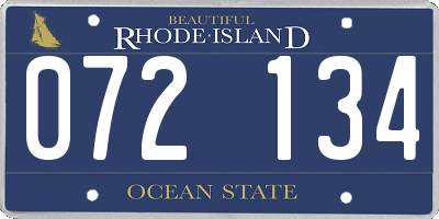 RI license plate 072134