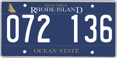 RI license plate 072136
