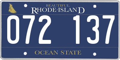 RI license plate 072137