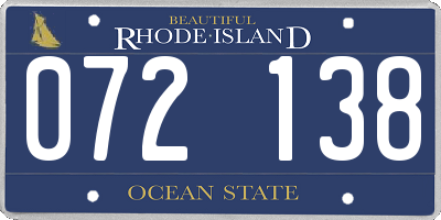 RI license plate 072138