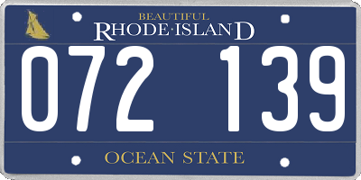 RI license plate 072139
