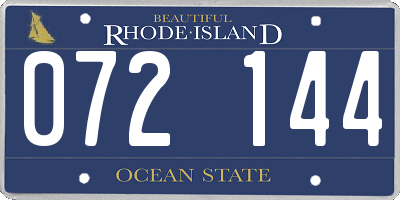 RI license plate 072144