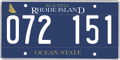 RI license plate 072151