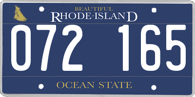 RI license plate 072165