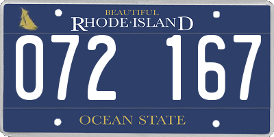 RI license plate 072167