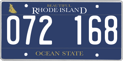 RI license plate 072168