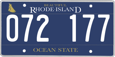 RI license plate 072177
