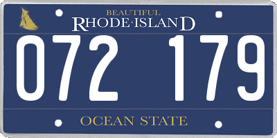 RI license plate 072179