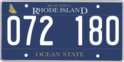 RI license plate 072180
