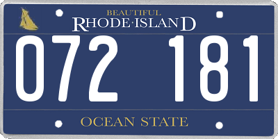 RI license plate 072181