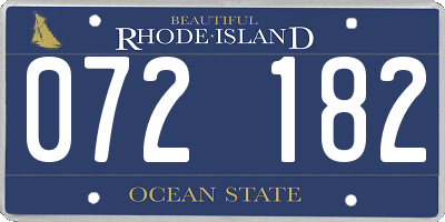 RI license plate 072182