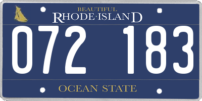 RI license plate 072183
