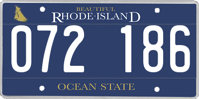 RI license plate 072186