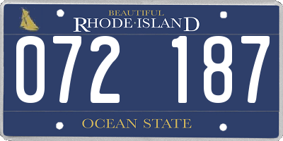 RI license plate 072187
