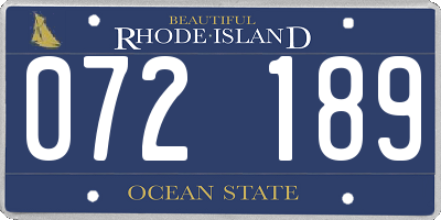 RI license plate 072189