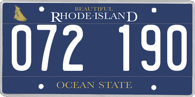 RI license plate 072190