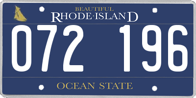 RI license plate 072196