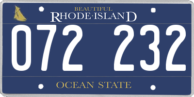 RI license plate 072232
