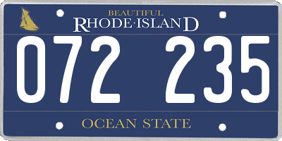 RI license plate 072235