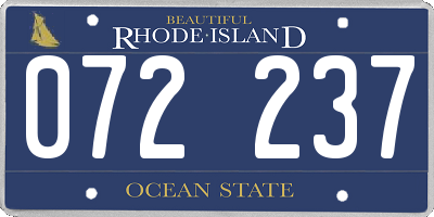 RI license plate 072237