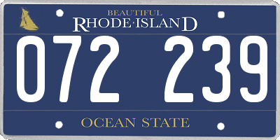 RI license plate 072239