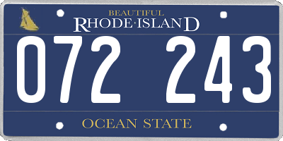 RI license plate 072243