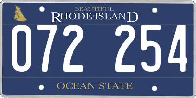 RI license plate 072254
