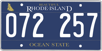 RI license plate 072257