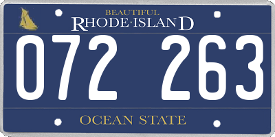 RI license plate 072263