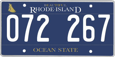 RI license plate 072267