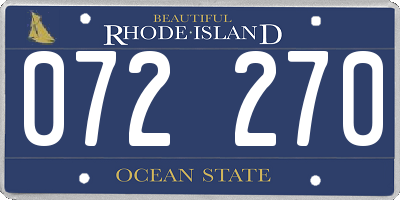 RI license plate 072270