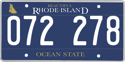 RI license plate 072278