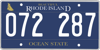 RI license plate 072287